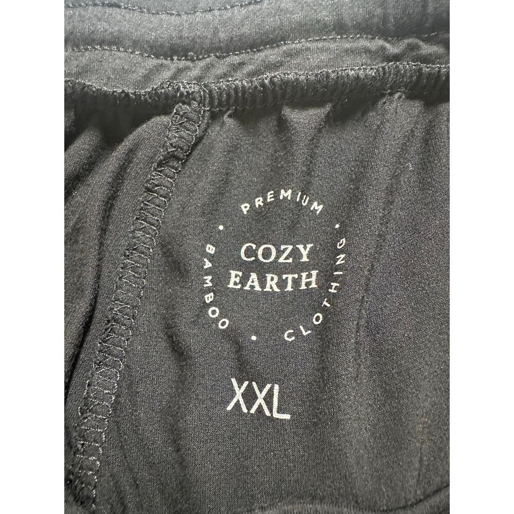 Cozy Earth Short Sleeve Knit Pajamas Shorts Set Sze XXL Black White Piping EUC - Picture 7 of 8